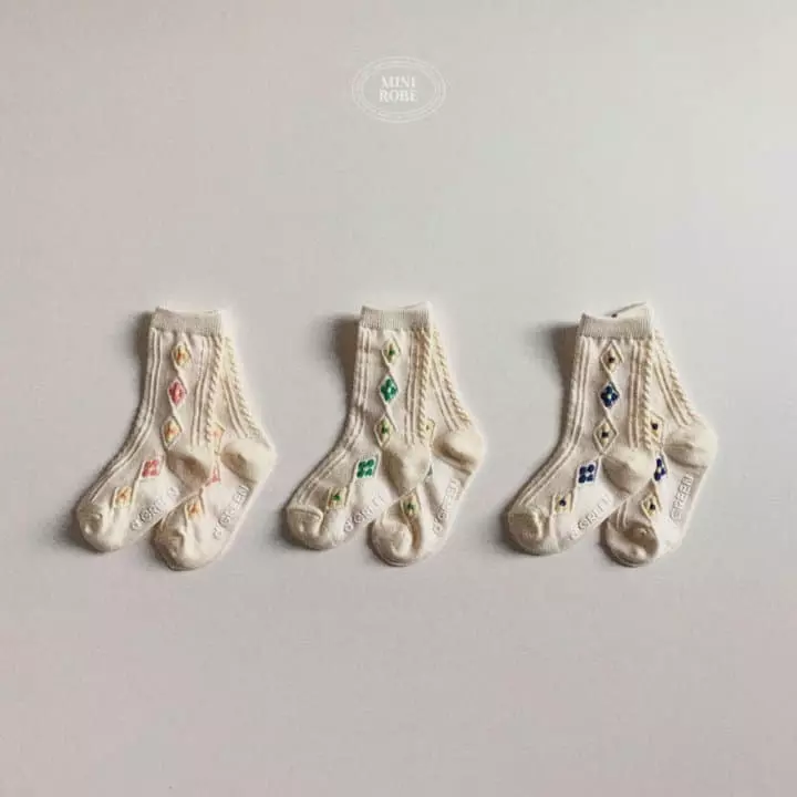 Mini Robe - Korean Baby Fashion - #babyoninstagram - Flower Socks - 3
