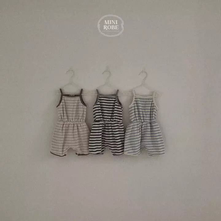 Mini Robe - Korean Baby Fashion - #babyoninstagram - Waffle Stripes Bodysuit - 2