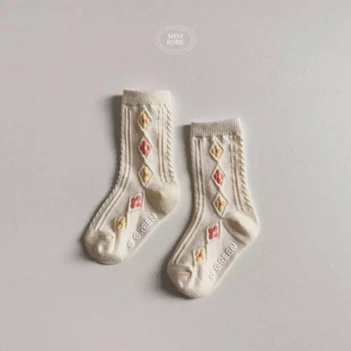 Mini Robe - Korean Baby Fashion - #babyoninstagram - Flower Socks - 4