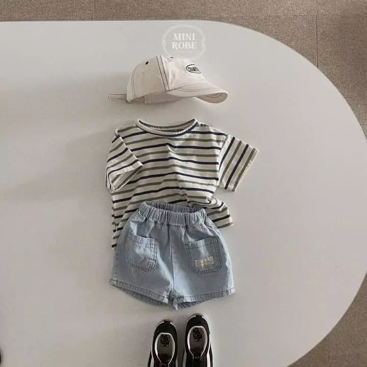 Mini Robe - Korean Baby Fashion - #babyootd - Denim Shorts - 10