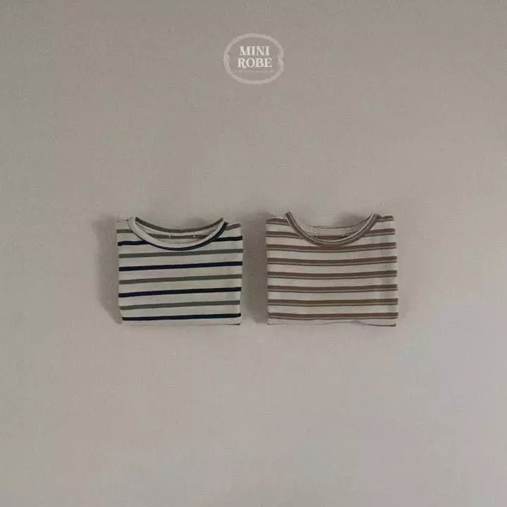 Mini Robe - Korean Baby Fashion - #babyootd - Candy Stripes Tee - 6