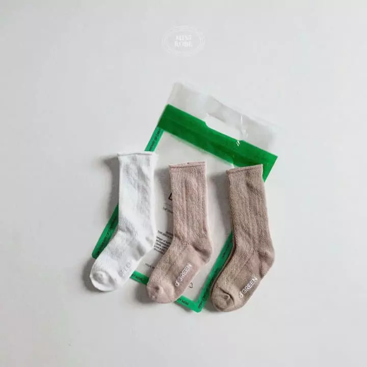 Mini Robe - Korean Baby Fashion - #babyoutfit - Floral Socks  - 6