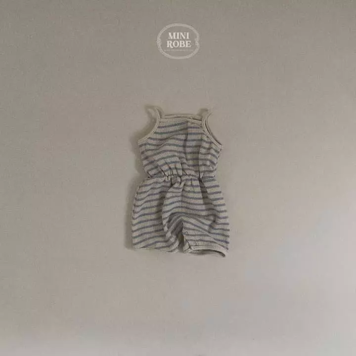 Mini Robe - Korean Baby Fashion - #babyoutfit - Waffle Stripes Bodysuit - 5