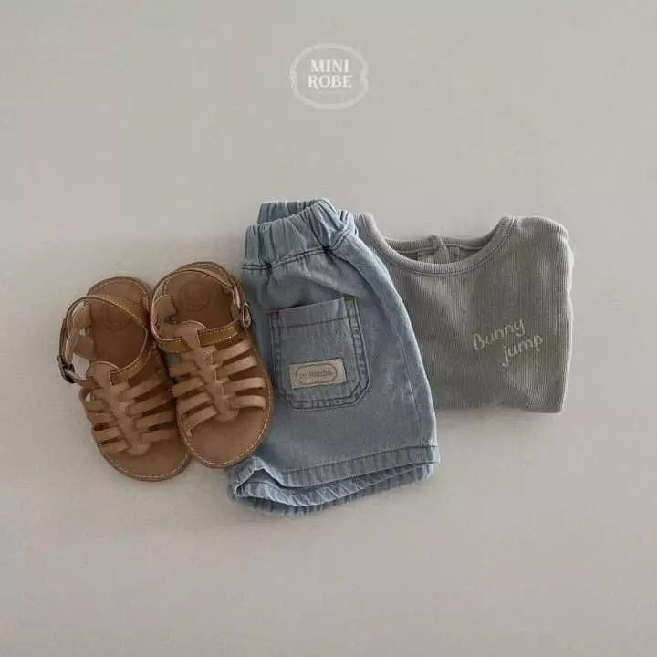 Mini Robe - Korean Baby Fashion - #babyoutfit - Denim Shorts - 12