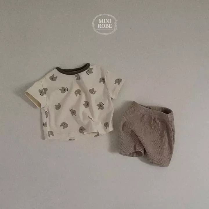 Mini Robe - Korean Baby Fashion - #babyoutfit - Animal Top Bottom Set - 2