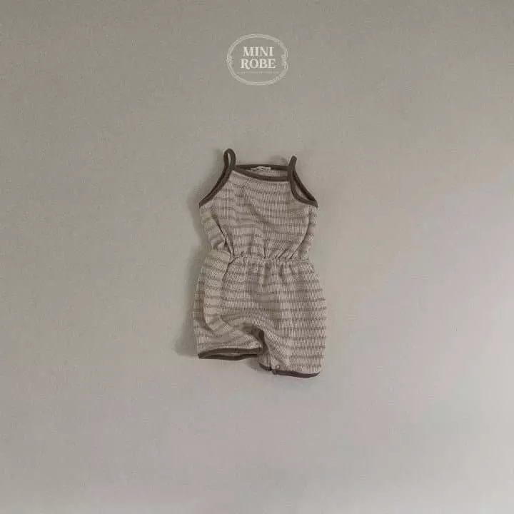 Mini Robe - Korean Baby Fashion - #babywear - Waffle Stripes Bodysuit - 6