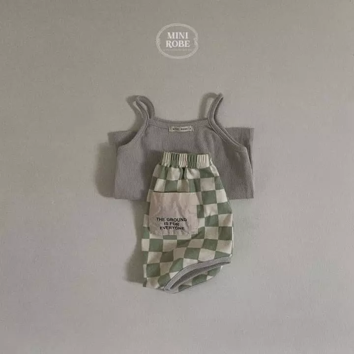 Mini Robe - Korean Baby Fashion - #onlinebabyboutique - Checker Board Top Bottom Set - 5