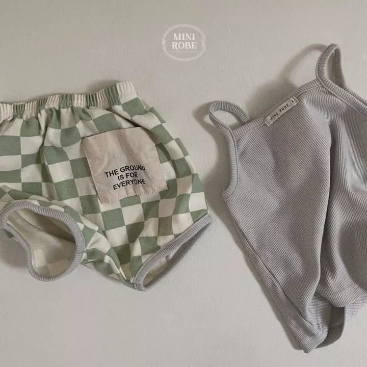 Mini Robe - Korean Baby Fashion - #onlinebabyshop - Checker Board Top Bottom Set - 6
