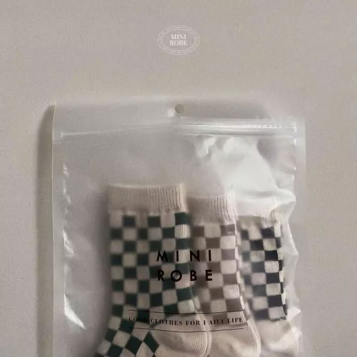 Mini Robe - Korean Baby Fashion - #onlinebabyshop - Checker Board Socks - 7