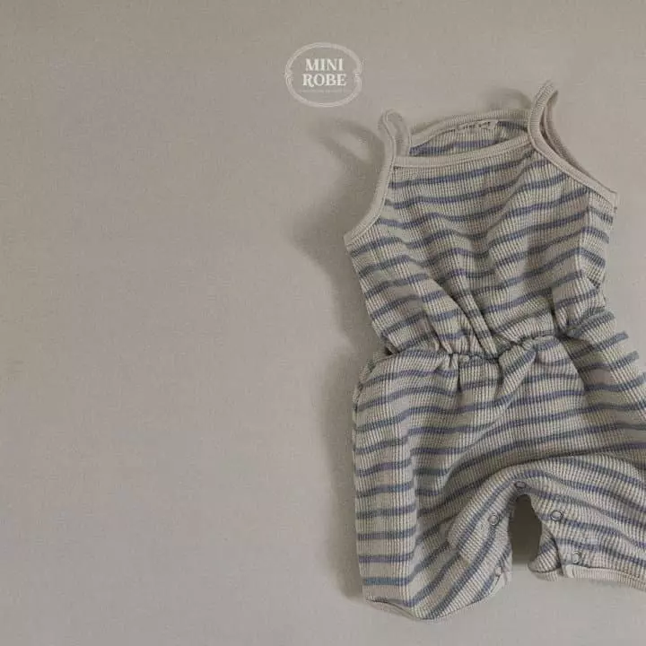 Mini Robe - Korean Baby Fashion - #smilingbaby - Waffle Stripes Bodysuit - 9
