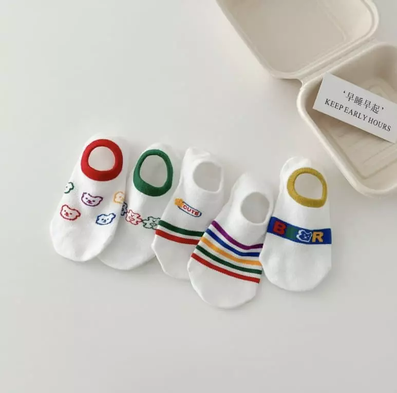 Miso - Korean Children Fashion - #kidzfashiontrend - Bear Crayon Socks Set - 3