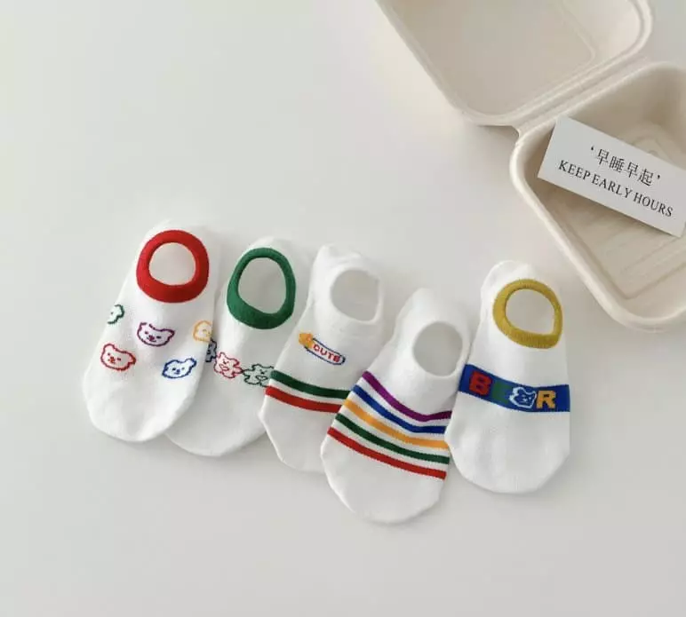 Miso - Korean Children Fashion - #minifashionista - Bear Crayon Socks Set - 7