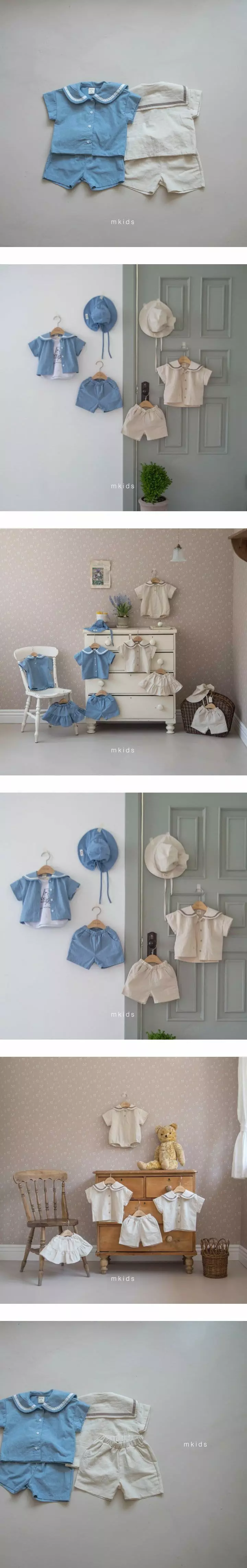 Mkids - Korean Baby Fashion - #smilingbaby - Sailor Pants Top Bottom Set