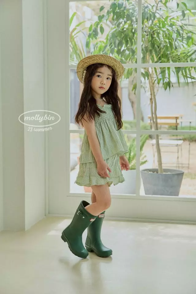 Mollybin - Korean Children Fashion - #fashionkids - Smocking Frill Top Bottom Set - 10