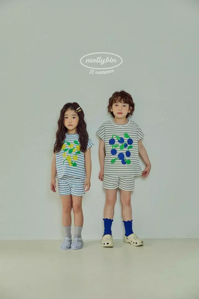 Mollybin - Korean Children Fashion - #prettylittlegirls - Sweet Terry Top Bottom Set - 2