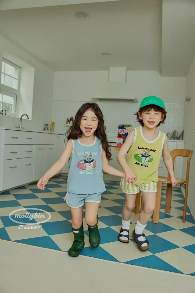 Mollybin - Korean Children Fashion - #todddlerfashion - Summer Rabbit Top Bottom Set - 6
