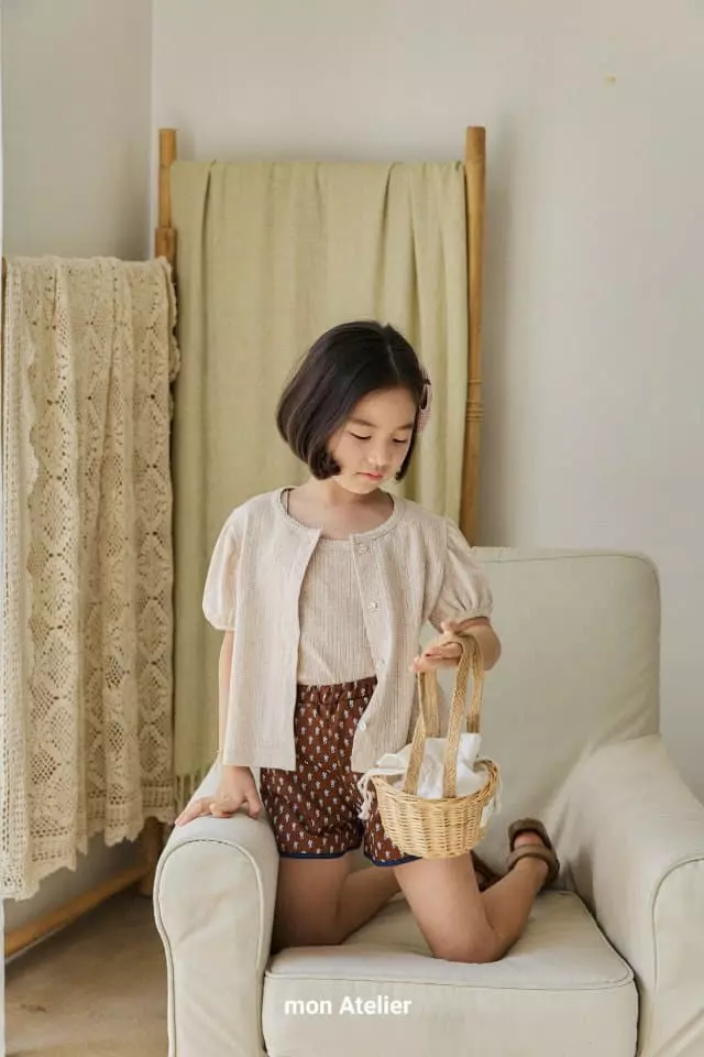 Mon Atelier - Korean Children Fashion - #Kfashion4kids - Eyelet Top Bottom Set - 9