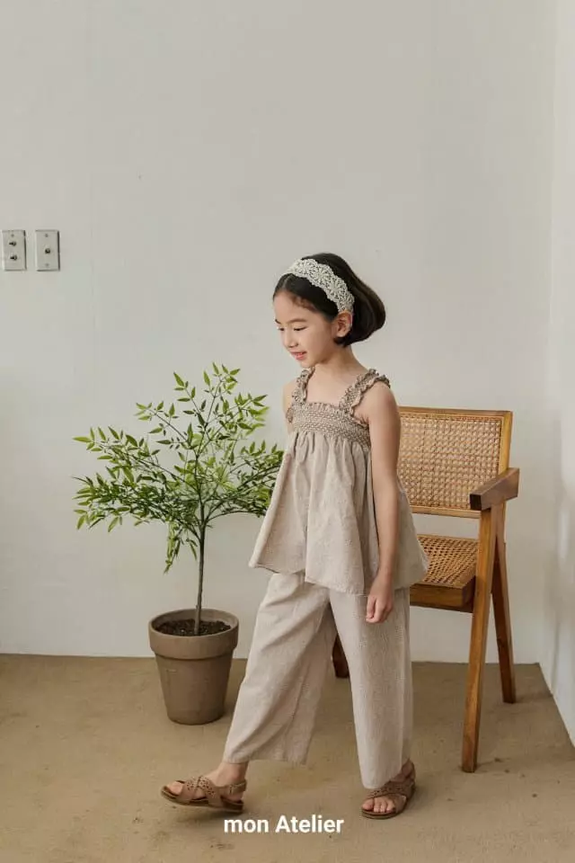 Mon Atelier - Korean Children Fashion - #kidsstore - Orange Bonbon Top Bottom Set