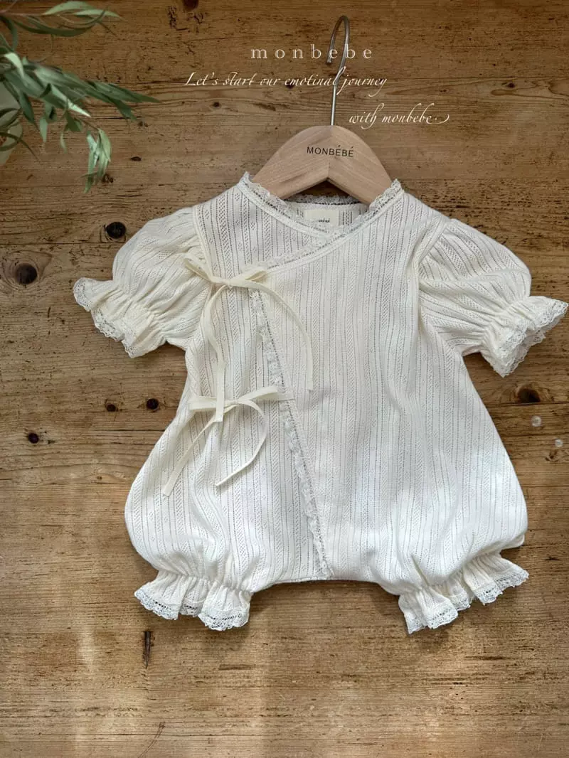 Monbebe - Korean Baby Fashion - #babyboutique - Eyelet Gloary Bodysuit - 5