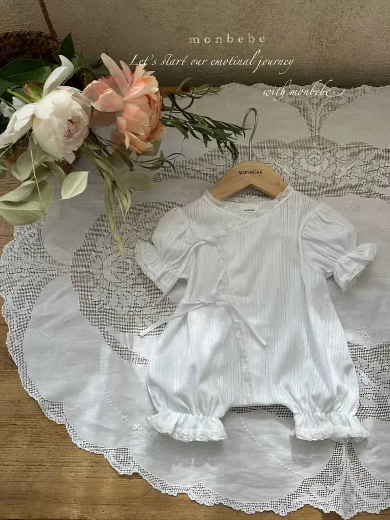 Monbebe - Korean Baby Fashion - #babyfever - Eyelet Gloary Bodysuit - 9