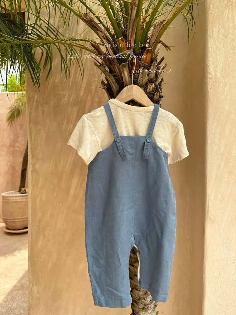 Monbebe - Korean Baby Fashion - #babylifestyle - Petter Linen Dungarees Pants - 3