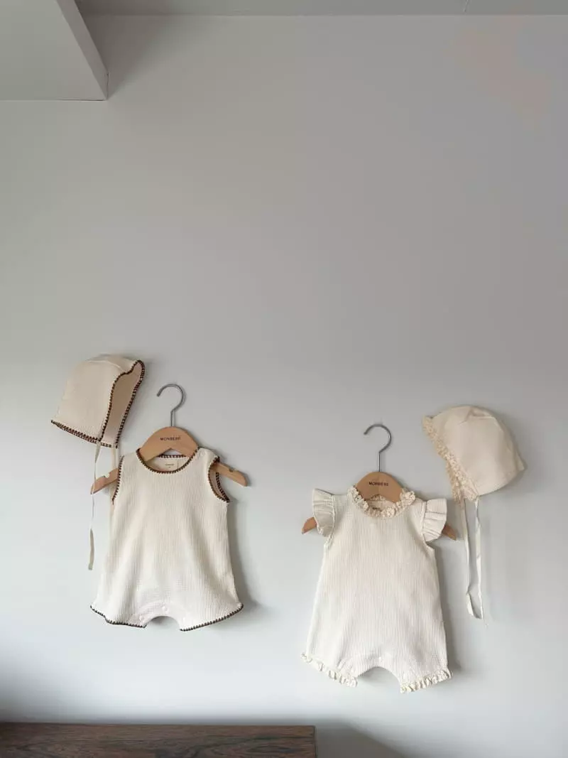 Monbebe - Korean Baby Fashion - #babylifestyle - Summer Frill Waffle Bodysuit - 5