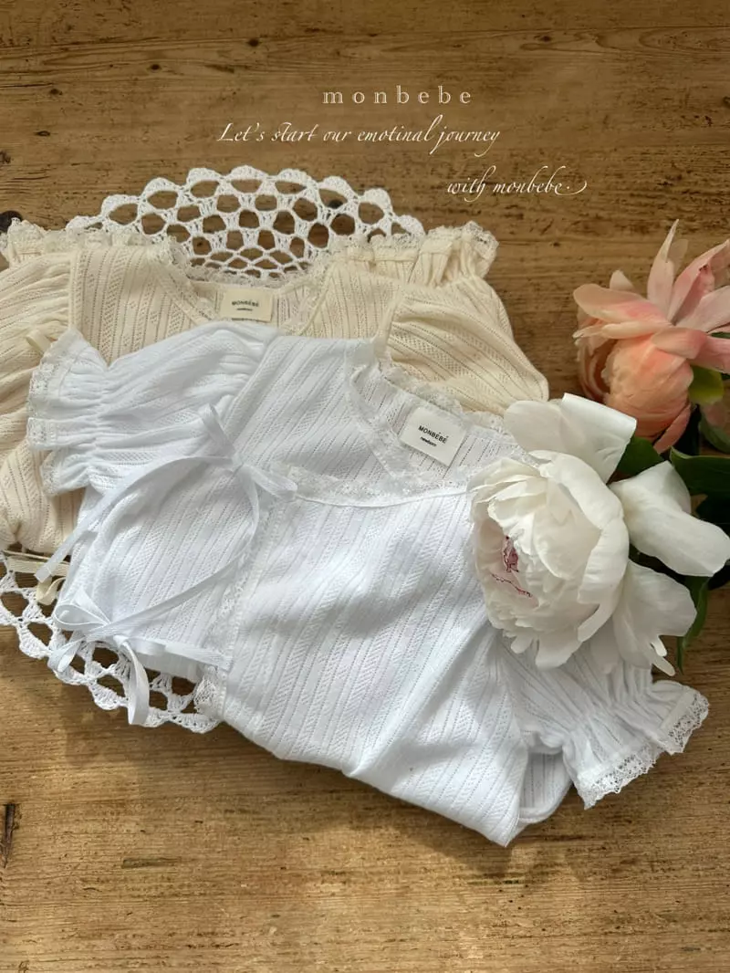 Monbebe - Korean Baby Fashion - #babylifestyle - Eyelet Gloary Bodysuit - 11