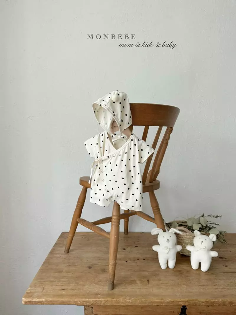 Monbebe - Korean Baby Fashion - #babylifestyle - Yayoi Span Bodysuit with Bonnet - 9