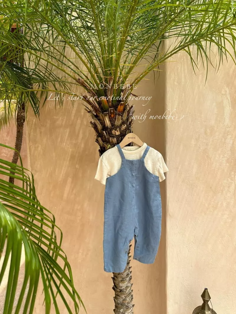 Monbebe - Korean Baby Fashion - #babyoutfit - Petter Linen Dungarees Pants - 7