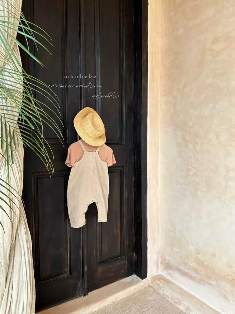 Monbebe - Korean Baby Fashion - #onlinebabyboutique - Petter Linen Dungarees Pants - 9