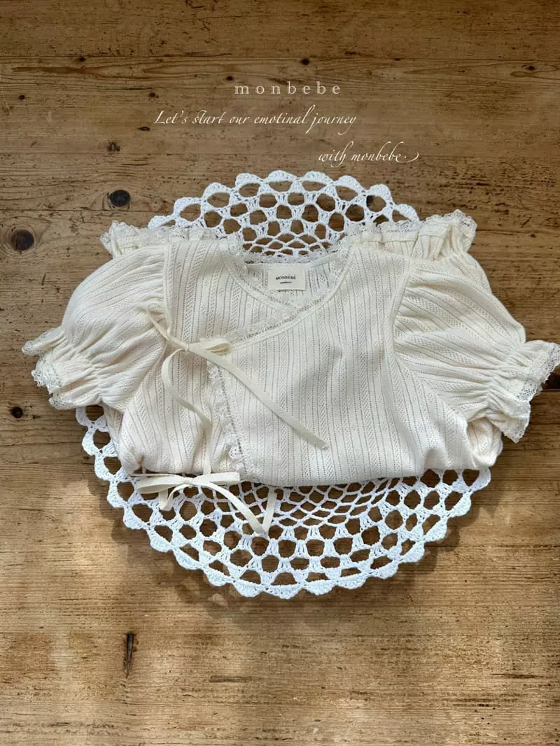 Monbebe - Korean Baby Fashion - #onlinebabyboutique - Eyelet Gloary Bodysuit - 2