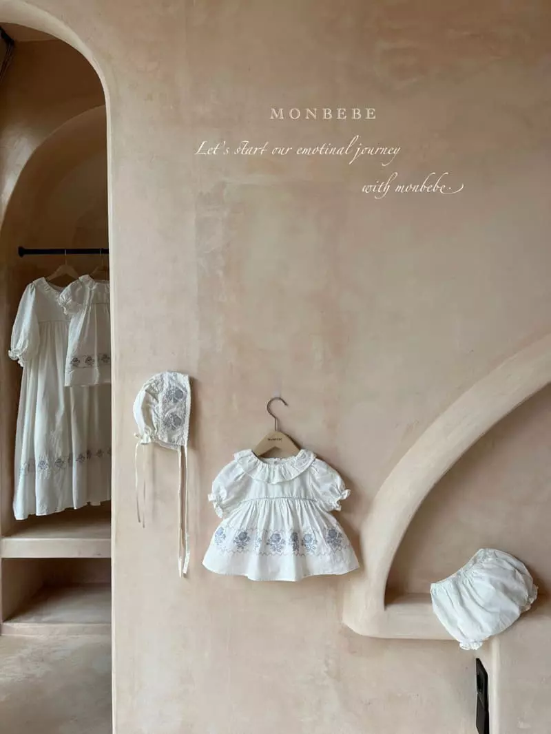 Monbebe - Korean Baby Fashion - #onlinebabyboutique - Floral Embrodiery Bonnet - 12