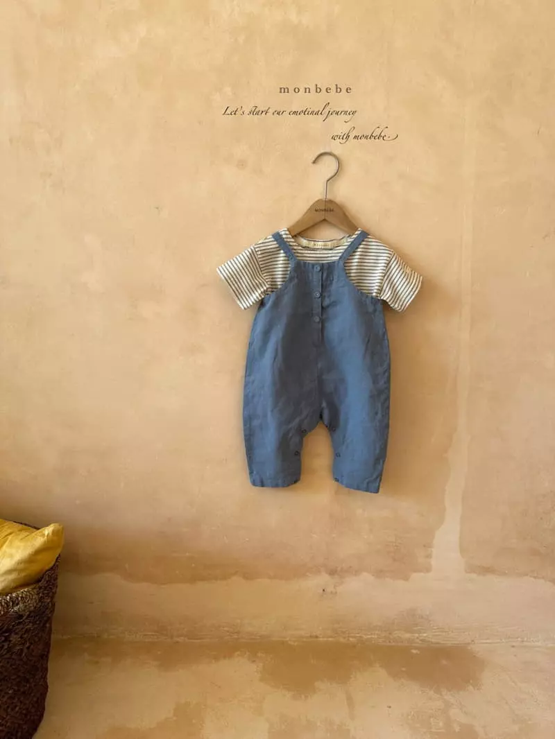 Monbebe - Korean Baby Fashion - #onlinebabyshop - Petter Linen Dungarees Pants - 10