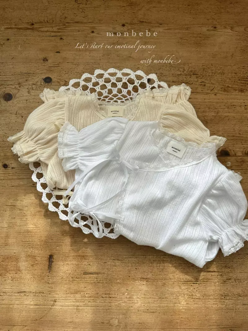 Monbebe - Korean Baby Fashion - #onlinebabyshop - Eyelet Gloary Bodysuit - 3