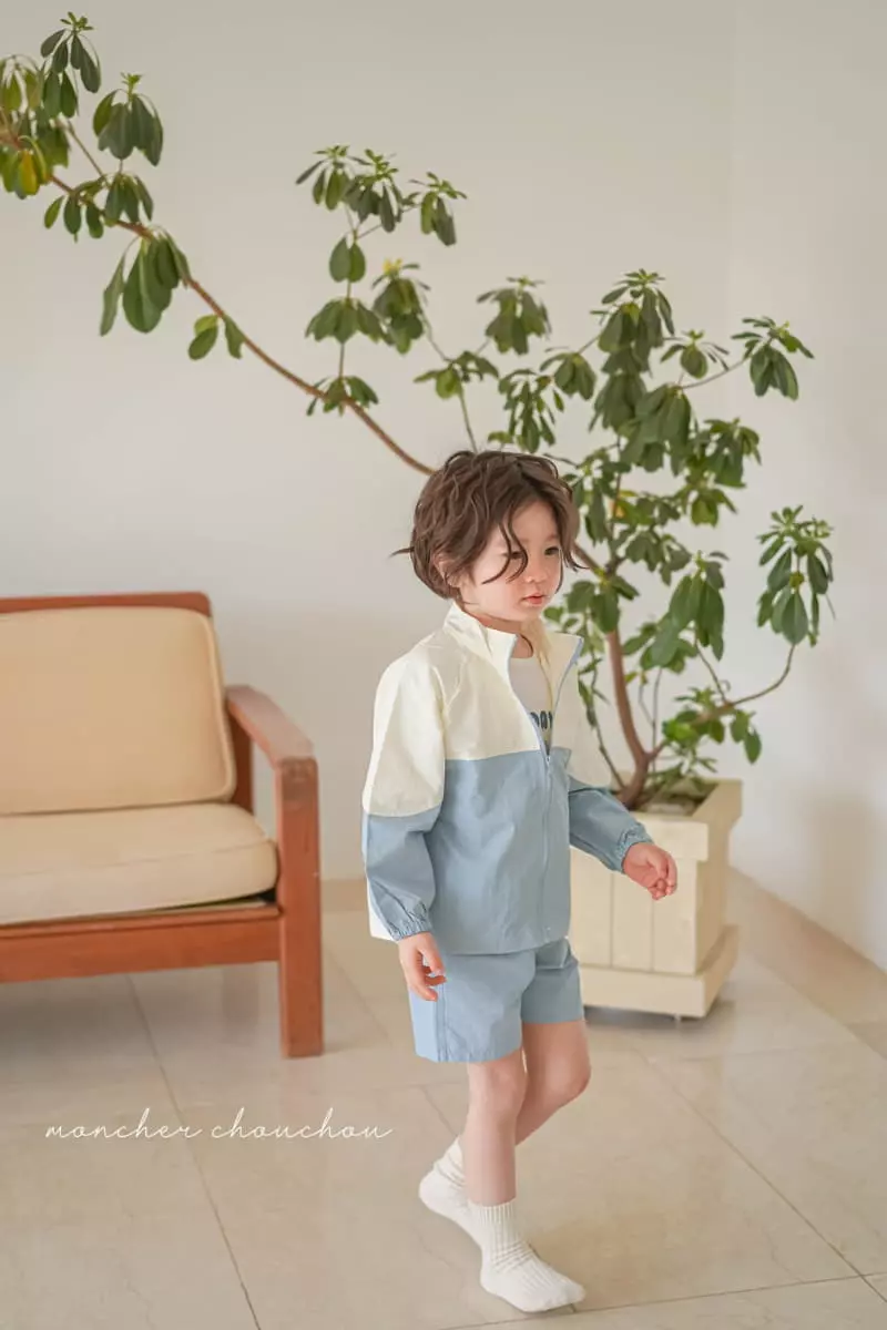 Moncher Chouchou - Korean Children Fashion - #magicofchildhood - Windbreaker Top Bottom Set - 2