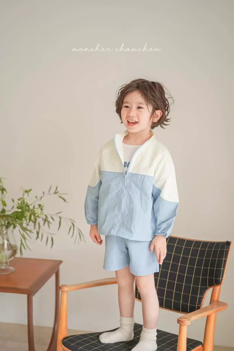 Moncher Chouchou - Korean Children Fashion - #minifashionista - Windbreaker Top Bottom Set - 4