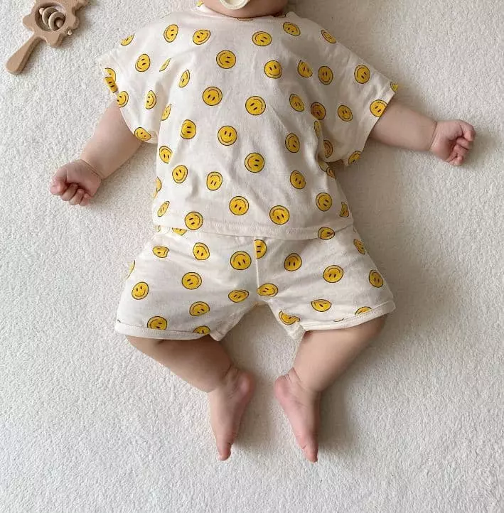 Moran - Korean Baby Fashion - #babygirlfashion - Smile Top Bottom Set - 9