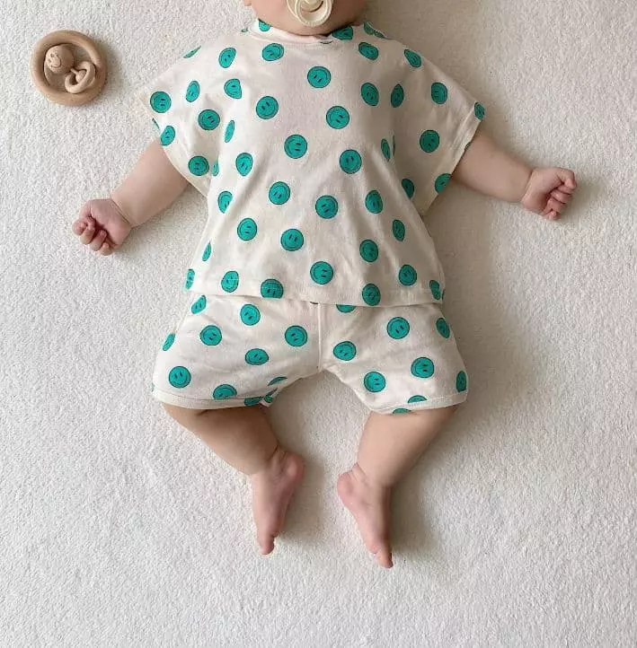 Moran - Korean Baby Fashion - #babylifestyle - Smile Top Bottom Set - 10