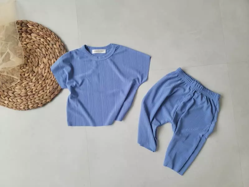 Moran - Korean Children Fashion - #kidsstore - Cool Pleats Top Bottom Set - 3