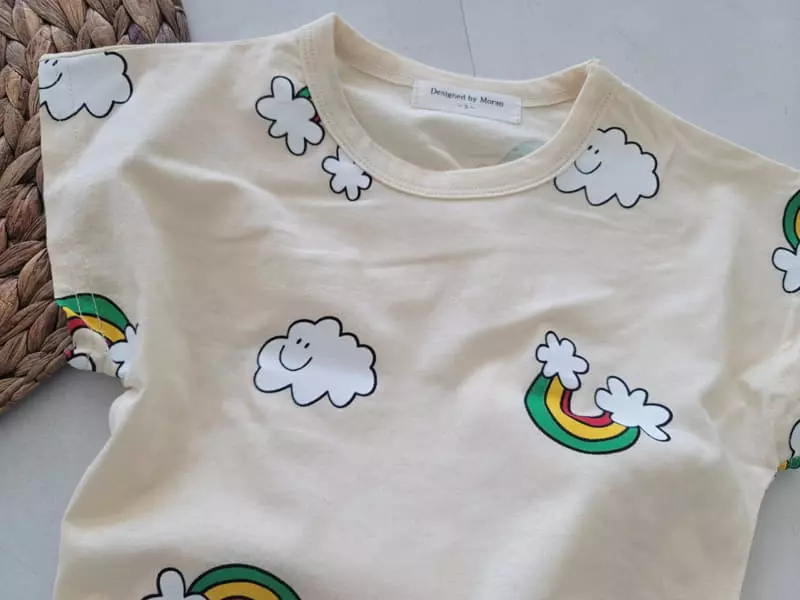 Moran - Korean Children Fashion - #magicofchildhood - Rainbow Cloud Top Bottom Set - 5