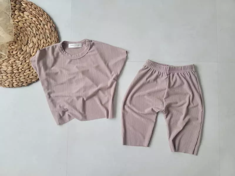Moran - Korean Children Fashion - #minifashionista - Cool Pleats Top Bottom Set - 8