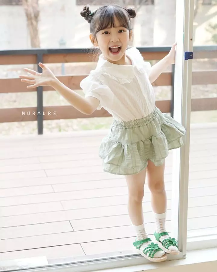 Murmure - Korean Children Fashion - #Kfashion4kids - Green Cancan Skirt Pants - 4