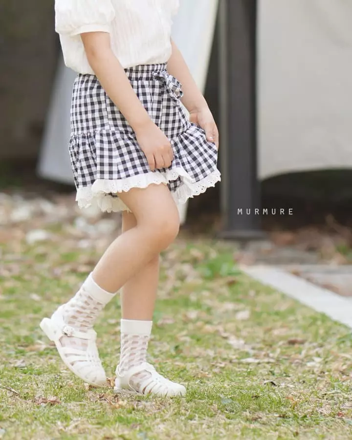 Murmure - Korean Children Fashion - #prettylittlegirls - Check Lake Skirt Pants - 8