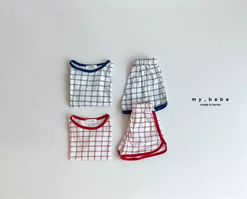 My Bebe - Korean Children Fashion - #childofig - Check Top Bottom Set - 3
