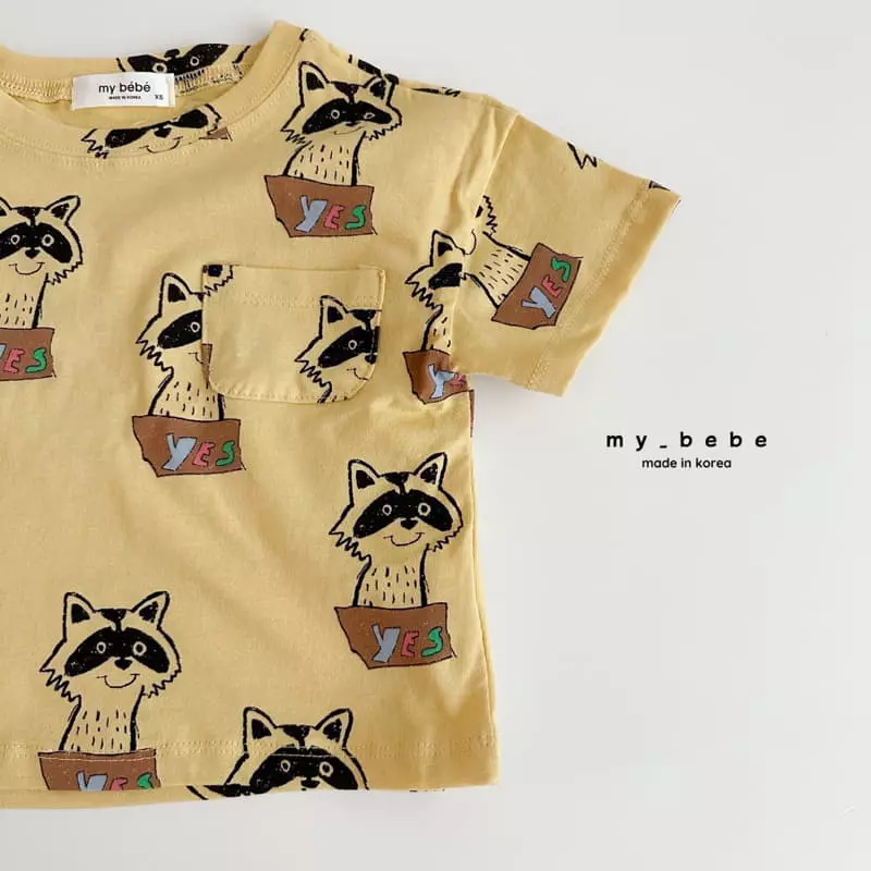 My Bebe - Korean Children Fashion - #discoveringself - Raccoon Flower Top Bottom Set - 7