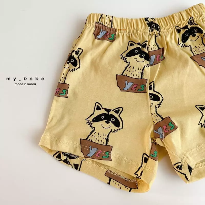 My Bebe - Korean Children Fashion - #fashionkids - Raccoon Flower Top Bottom Set - 8