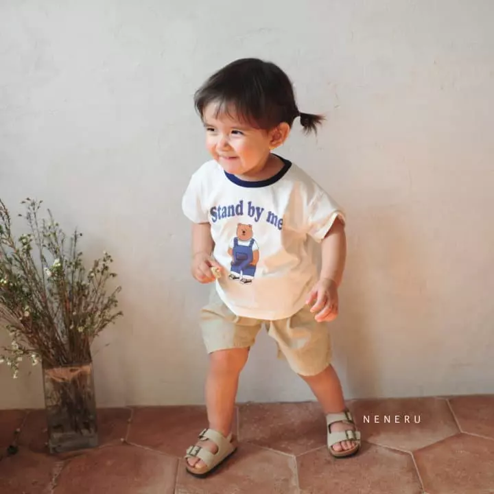 Neneru - Korean Baby Fashion - #babyboutique - Bebe Stand Bear Tee