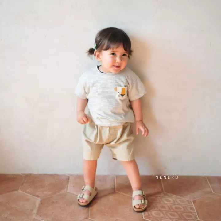 Neneru - Korean Baby Fashion - #babyfever - Bebe Lion Stripes Tee