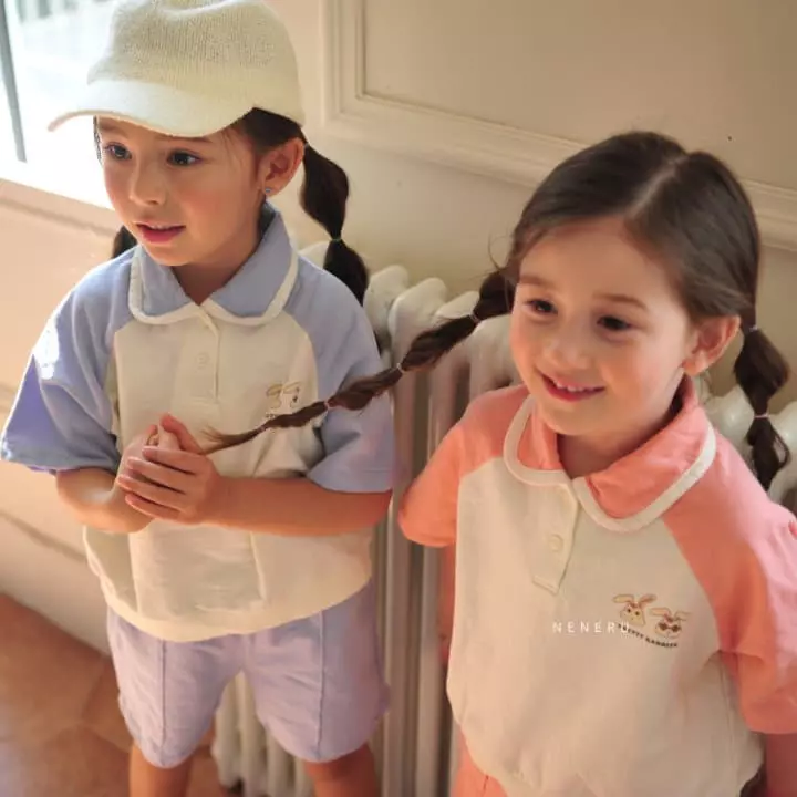 Neneru - Korean Baby Fashion - #babygirlfashion - Bebe Ladodo Collar Top Bottom Set - 9
