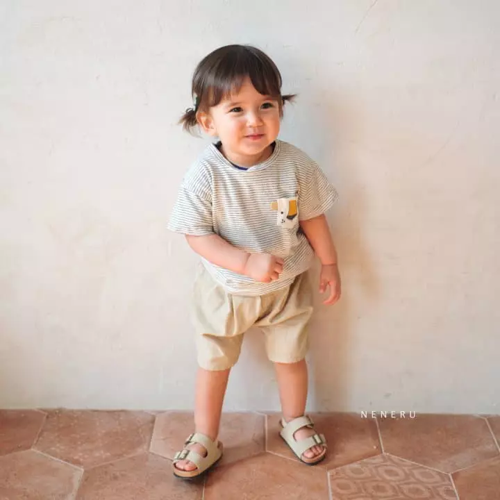 Neneru - Korean Baby Fashion - #babylifestyle - Bebe Lion Stripes Tee - 3
